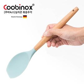 Coobinox® Premium Silicone & Wood Kitchen Utensil - [Stir-fry Spoon/Spatula] Heat-Resistant Non-Scratch Cooking Tool
